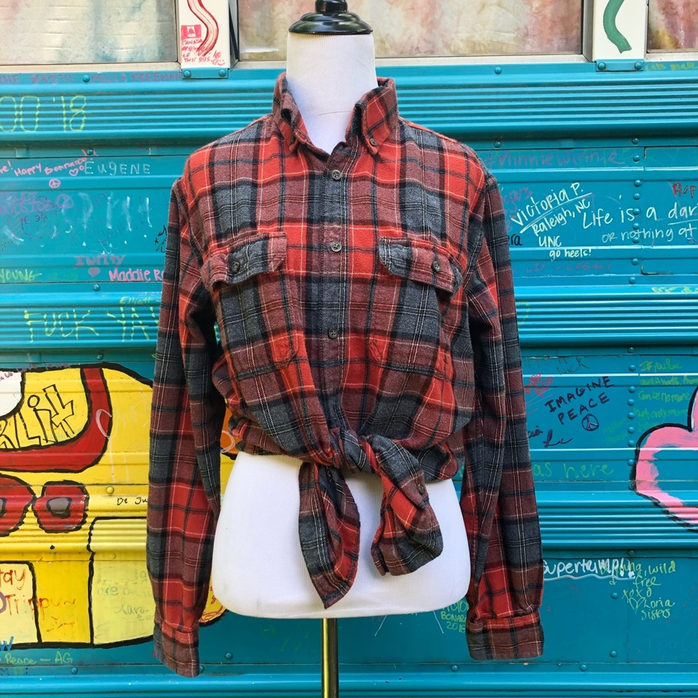 Flannel cotton shirt button down size small